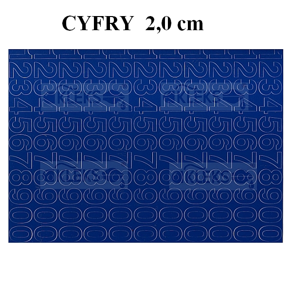 Cyfry samoprzylepne - zestaw liter wysokość 2.0cm - NIEBIESKIE 1 Cyfry samoprzylepne - zestaw liter wysokość 2.0cm - NIEBIESKIE