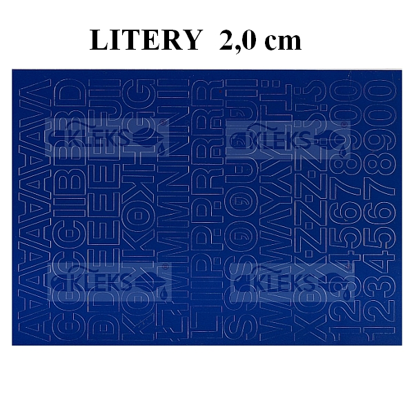 Litery samoprzylepne - zestaw liter wysokość 2.0cm - NIEBIESKIE 1 Litery samoprzylepne - zestaw liter wysokość 2.0cm - NIEBIESKIE