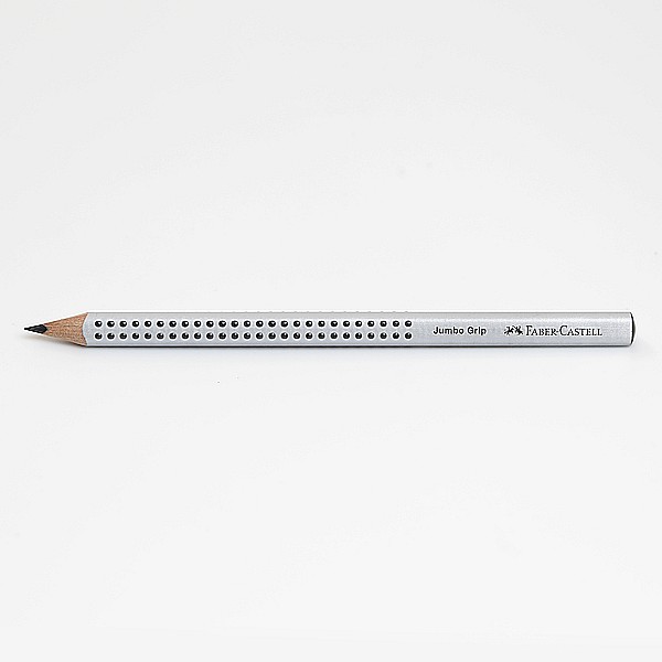 Ołówek gruby trójkątny - Jumbo Grip srebrny - Faber Castell 1 Ołówek gruby trójkątny - Jumbo Grip srebrny - Faber Castell